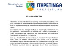 NOTA INFORMATIVA DA SECRETARIA MUNICIPAL DE SAÚDE.